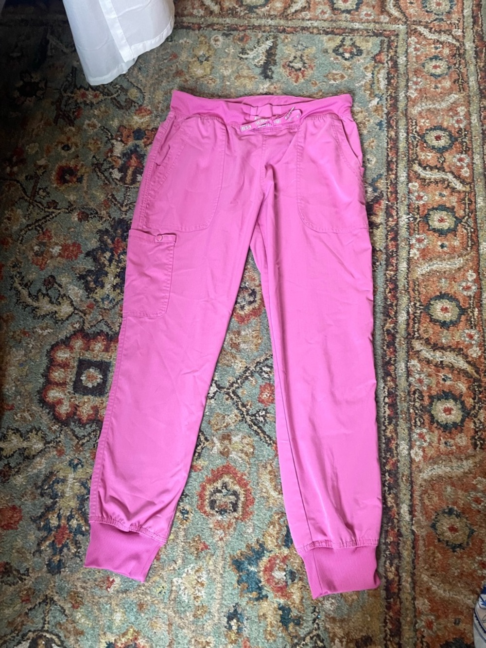 Med Couture Bright Pink Cargo Jogger Scrub Pants in Medium